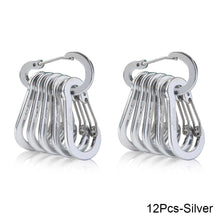 Load image into Gallery viewer, 6/12pcs Multifunction Small Carabiner Clips Outdoor Camping Tool Mountaineering Buckle Steel Fishing Climbing Acessories
