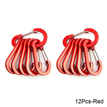 Load image into Gallery viewer, 6/12pcs Multifunction Small Carabiner Clips Outdoor Camping Tool Mountaineering Buckle Steel Fishing Climbing Acessories
