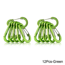 Load image into Gallery viewer, 6/12pcs Multifunction Small Carabiner Clips Outdoor Camping Tool Mountaineering Buckle Steel Fishing Climbing Acessories
