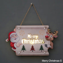Load image into Gallery viewer, Merry Christmas Happy Newyear Decoration Light Board for Door Christmas Tree Light Wall Hanging Lamp Xmas Wood Decoration with Light Gifts

