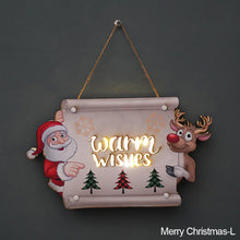 Load image into Gallery viewer, Merry Christmas Happy Newyear Decoration Light Board for Door Christmas Tree Light Wall Hanging Lamp Xmas Wood Decoration with Light Gifts

