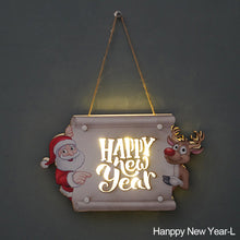 Load image into Gallery viewer, Merry Christmas Happy Newyear Decoration Light Board for Door Christmas Tree Light Wall Hanging Lamp Xmas Wood Decoration with Light Gifts

