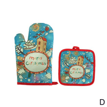 Load image into Gallery viewer, 2Pcs Christmas Oven Mitts Gloves Set Merry Christmas Decorations for Home Kitchen Christmas Ornaments Xmas New Year 2022 Gifts
