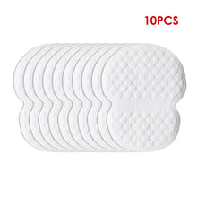 Load image into Gallery viewer, 10pcs Underarm Pads Perspiration Deodorant Pads Armpit Care Sweat Absorbent Pads Disposable Armpit Sweat Patches for Women Men
