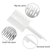Load image into Gallery viewer, Professional Hair Comb Hair Dyeing Highlight Hair Brush Fish Wide Tooth Zone Comb Barber Hairdressing Comb Hair Styling Tool
