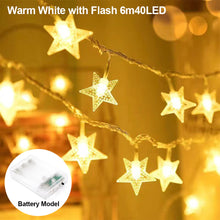 Load image into Gallery viewer, Christmas Decoration LED Star String Lights Christmas Light Battery Powered USB Plug Home Christmas Decoration Xmas Navidad
