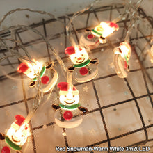 Load image into Gallery viewer, Christmas Decoration LED Light String Snowflake Snowman Santa Claus Christmas Tree String Light Xmas Tree Ornament For Home
