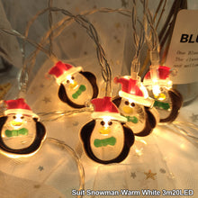 Load image into Gallery viewer, Christmas Decoration LED Light String Snowflake Snowman Santa Claus Christmas Tree String Light Xmas Tree Ornament For Home
