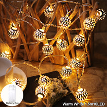Load image into Gallery viewer, Moroccan String Light Hanging Lamp Decorative For Party Wedding Christmas Decor Xmas Tree Ornament Holiday Lighting
