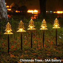 Load image into Gallery viewer, Solar Power Garden Light Christmas Candy Cane Snowflake Light Outdoor LED Waterproof Garden Ground Plug Light New Year Warm Atmosphere

