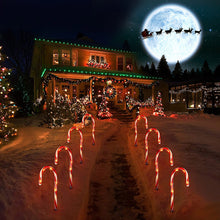 Load image into Gallery viewer, Solar Power Garden Light Christmas Candy Cane Snowflake Light Outdoor LED Waterproof Garden Ground Plug Light New Year Warm Atmosphere
