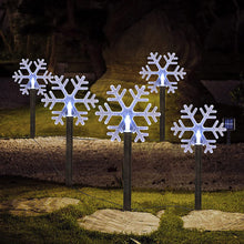 Load image into Gallery viewer, Solar Power Garden Light Christmas Candy Cane Snowflake Light Outdoor LED Waterproof Garden Ground Plug Light New Year Warm Atmosphere
