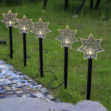 Load image into Gallery viewer, Solar Power Garden Light Christmas Candy Cane Snowflake Light Outdoor LED Waterproof Garden Ground Plug Light New Year Warm Atmosphere
