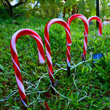 Load image into Gallery viewer, Solar Power Garden Light Christmas Candy Cane Snowflake Light Outdoor LED Waterproof Garden Ground Plug Light New Year Warm Atmosphere
