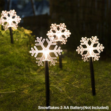 Load image into Gallery viewer, Solar Power Garden Light Christmas Candy Cane Snowflake Light Outdoor LED Waterproof Garden Ground Plug Light New Year Warm Atmosphere

