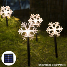 Load image into Gallery viewer, Solar Power Garden Light Christmas Candy Cane Snowflake Light Outdoor LED Waterproof Garden Ground Plug Light New Year Warm Atmosphere

