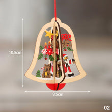 Load image into Gallery viewer, 2023 New Year 3D Christmas Ornament Wooden Hanging Pendants Star Xmas Tree Bell Christmas Tree Decorations For Home Navidad
