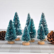 Load image into Gallery viewer, 3Pcs 4.5-12.5cm Mini Christmas Tree Gold Green Small Pine Tree Sisal Silk Cedar New Year Xmas Party Ornaments Navidad
