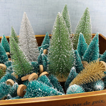 Load image into Gallery viewer, 3Pcs 4.5-12.5cm Mini Christmas Tree Gold Green Small Pine Tree Sisal Silk Cedar New Year Xmas Party Ornaments Navidad
