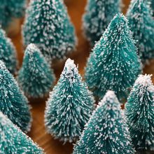 Load image into Gallery viewer, 3Pcs 4.5-12.5cm Mini Christmas Tree Gold Green Small Pine Tree Sisal Silk Cedar New Year Xmas Party Ornaments Navidad
