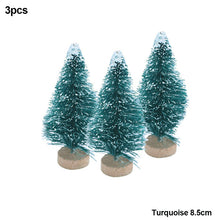 Load image into Gallery viewer, 3Pcs 4.5-12.5cm Mini Christmas Tree Gold Green Small Pine Tree Sisal Silk Cedar New Year Xmas Party Ornaments Navidad
