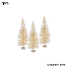Load image into Gallery viewer, 3Pcs 4.5-12.5cm Mini Christmas Tree Gold Green Small Pine Tree Sisal Silk Cedar New Year Xmas Party Ornaments Navidad
