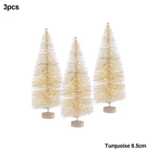 Load image into Gallery viewer, 3Pcs 4.5-12.5cm Mini Christmas Tree Gold Green Small Pine Tree Sisal Silk Cedar New Year Xmas Party Ornaments Navidad
