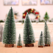 Load image into Gallery viewer, 10-30cm Mini LED Christmas Tree Sisal Silk Cedar Small Xmas Tree For Home Room Decor Gold Silver Blue Green White Mini Tree
