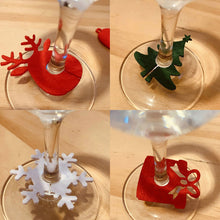 Load image into Gallery viewer, 10Pcs Felt Wine Glass Ring Card Christmas Cup Decoration Card Home Decoration Table Xmas New Year Eve Party Supplies
