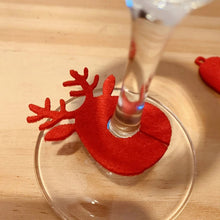 Load image into Gallery viewer, 10Pcs Felt Wine Glass Ring Card Christmas Cup Decoration Card Home Decoration Table Xmas New Year Eve Party Supplies

