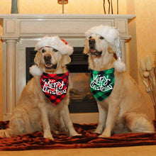 Load image into Gallery viewer, Christmas Pet Hat Cute Plaid Saliva Towel for Dog Cat Dress Up Supplies Lovely Design Marry Christmas Winter Xmas Clothes Pet Accessories
