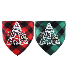 Load image into Gallery viewer, Christmas Pet Hat Cute Plaid Saliva Towel for Dog Cat Dress Up Supplies Lovely Design Marry Christmas Winter Xmas Clothes Pet Accessories
