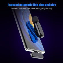 Load image into Gallery viewer, K61 2 in 1 Portable Mini Lavaliere Mic Wireless Dual Lapel Lavalier Microphone with Charging for iPhone
