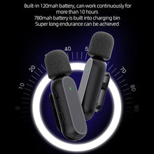 Load image into Gallery viewer, K61 2 in 1 Portable Mini Lavaliere Mic Wireless Dual Lapel Lavalier Microphone with Charging for iPhone

