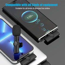 Load image into Gallery viewer, K11 Wireless Lavalier Microphone Portable Audio Video Recording Interview Mini Mic for Android Youtube Game Live Broadcast
