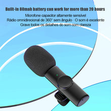 Load image into Gallery viewer, K11 Wireless Lavalier Microphone Portable Audio Video Recording Interview Mini Mic for Android Youtube Game Live Broadcast
