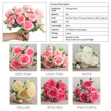 Load image into Gallery viewer, 5 Forks/Bouquet Artificial Flower Silk Persian Rose Fake Flowers Artificial Plant Decorative Flowers Home Decor Wedding Decoration
