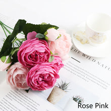 Load image into Gallery viewer, 5 Forks/Bouquet Artificial Flower Silk Persian Rose Fake Flowers Artificial Plant Decorative Flowers Home Decor Wedding Decoration
