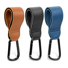 Load image into Gallery viewer, 1/2pcs Baby Bag Stroller Hook Wheelchair Pram Carriage Bag Hanger PU Leather 360° Rotatable Cart Organizer Shopping Bag Clip
