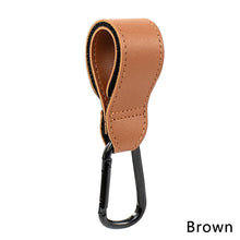 Load image into Gallery viewer, 1/2pcs Baby Bag Stroller Hook Wheelchair Pram Carriage Bag Hanger PU Leather 360° Rotatable Cart Organizer Shopping Bag Clip
