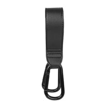 Load image into Gallery viewer, 1pc Baby Bag Stroller Hook Wheelchair Pram Carriage Bag Hanger PU Leather 360° Rotatable Double Head Cart Organizer Shopping Bag Clip

