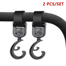 Load image into Gallery viewer, 2pcs Baby Bag Stroller Hook Wheelchair Pram Carriage Bag Hanger 360° Rotatable Cart Organizer Shopping Bag Clip
