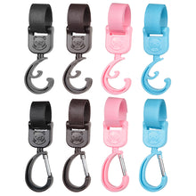 Load image into Gallery viewer, 2pcs Baby Bag Stroller Hook Wheelchair Pram Carriage Bag Hanger 360° Rotatable Cart Organizer Shopping Bag Clip
