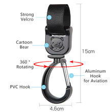 Load image into Gallery viewer, 2pcs Baby Bag Stroller Hook Wheelchair Pram Carriage Bag Hanger 360° Rotatable Cart Organizer Shopping Bag Clip
