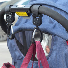 Load image into Gallery viewer, 2pcs Baby Bag Stroller Hook Wheelchair Pram Carriage Bag Hanger 360° Rotatable Cart Organizer Shopping Bag Clip
