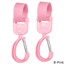 Load image into Gallery viewer, 2pcs Baby Bag Stroller Hook Wheelchair Pram Carriage Bag Hanger 360° Rotatable Cart Organizer Shopping Bag Clip
