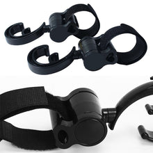 Load image into Gallery viewer, 2pcs Baby Bag Stroller Hook Wheelchair Pram Carriage Bag Hanger 360° Rotatable Cart Organizer Shopping Bag Clip
