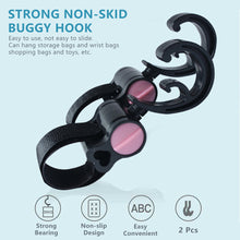 Load image into Gallery viewer, 2pcs Baby Bag Stroller Hook Wheelchair Pram Carriage Bag Hanger 360° Rotatable Cart Organizer Shopping Bag Clip
