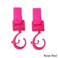 Load image into Gallery viewer, 2pcs Baby Bag Stroller Hook Wheelchair Pram Carriage Bag Hanger 360° Rotatable Cart Organizer Shopping Bag Clip
