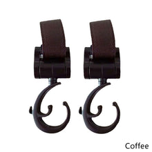 Load image into Gallery viewer, 2pcs Baby Bag Stroller Hook Wheelchair Pram Carriage Bag Hanger 360° Rotatable Cart Organizer Shopping Bag Clip
